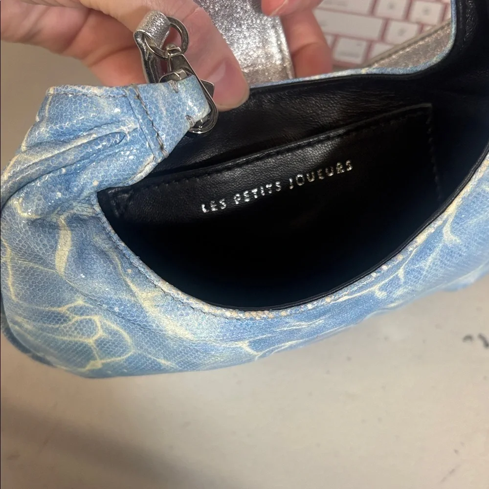 Cindy Logo Bag  Les Petits Joueurs Small Tiny purse cloud sky pool printed jewel